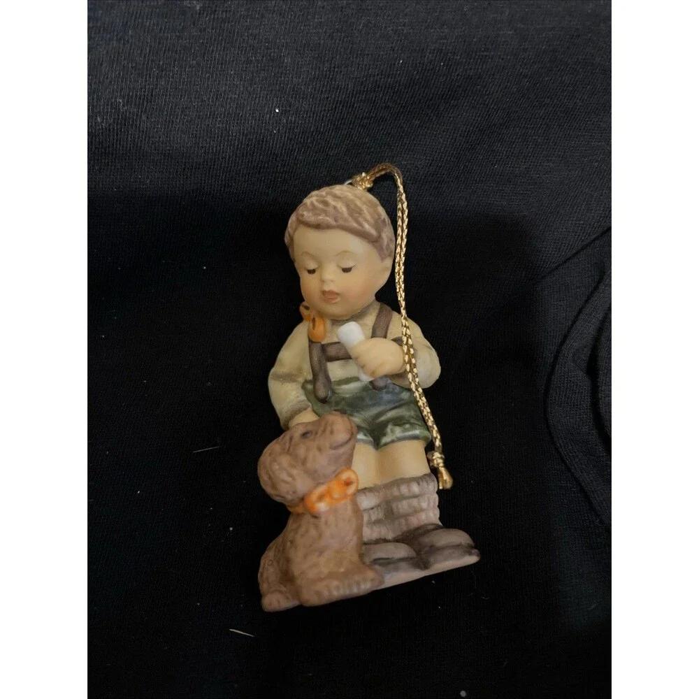 Berta Hummel Boy With puppy Figure Vintage Goebel 1999